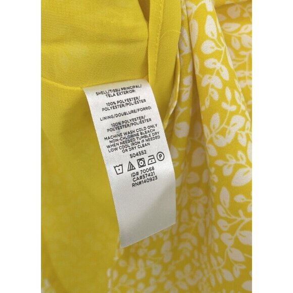 NWT LOFT Women’s Yellow Floral Chiffon Strappy Sleeveless Blouse Boho Sz XS - Picture 5 of 8